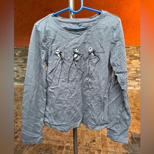Disney gap jack skeleton Gray Long Sleeve Shirt